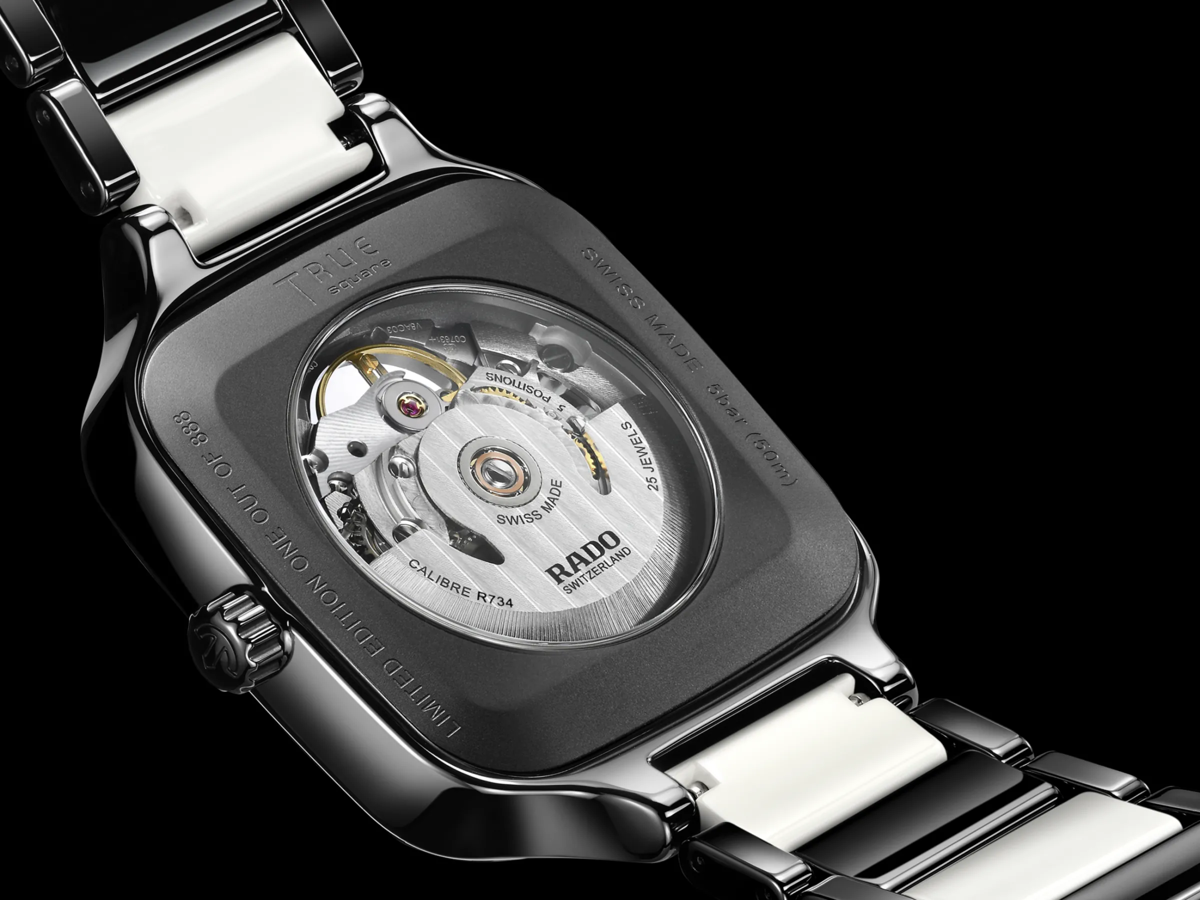 True Square Automatic Open Heart Diamonds Limited Edition*Rado Sale